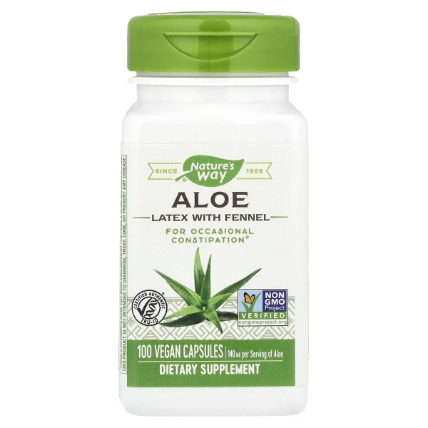 Латекс алое з фенхелем Nature's Way (Aloe latex with fennel) 140 мг 100 капсул