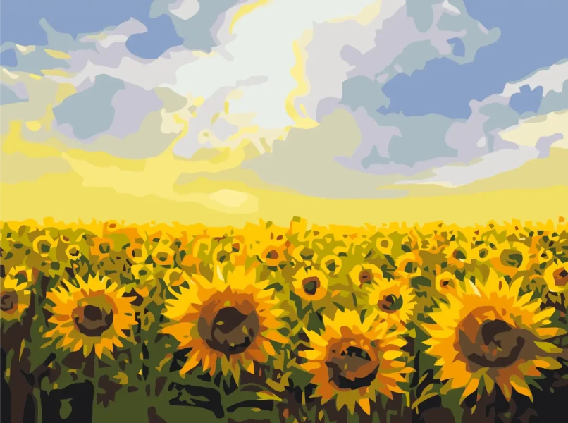 Картина за номерами Поле соняшників  Brushme 30x40