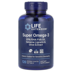 Супер Омега-3 плюс Life Extension (Super Omega-3 Plus) 120 м'яких таблеток, покритих кишковорозчинною оболонкою
