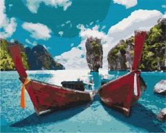 Картина за номерами Човни в лагуні  Brushme 48x60