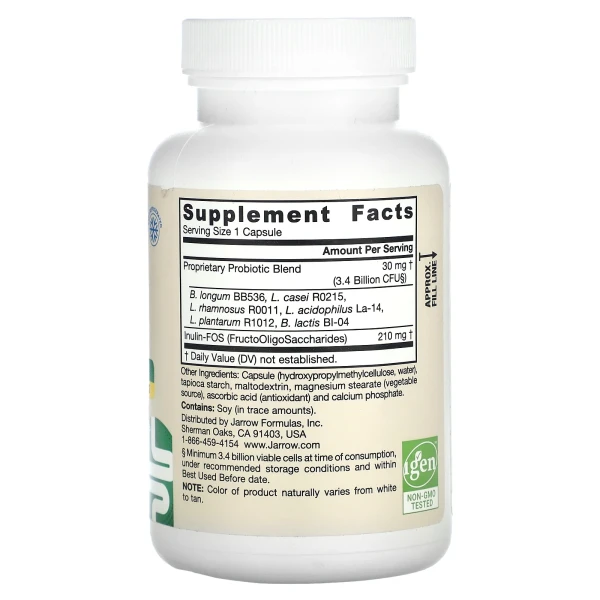 Пробіотик з ФОС Jarrow Formulas (Jarro-Dophilus plus FOS) 3.4 млрд КУО 200 капсул