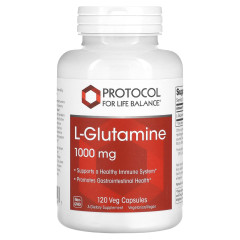 L-глютамін Protocol for Life Balance (L-Glutamine) 1000 мг 120 рослинних капсул