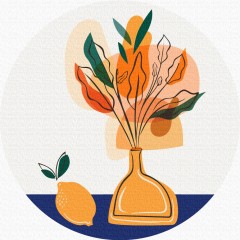 Картина за номерами кругла Елементи квітів (Розмір L) 40 х 40 Brushme