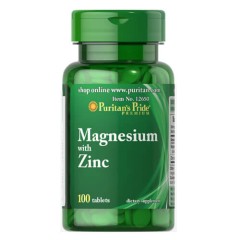 Магний с цинком 100 таблеток Puritan's Pride (Magnesium with Zinc)