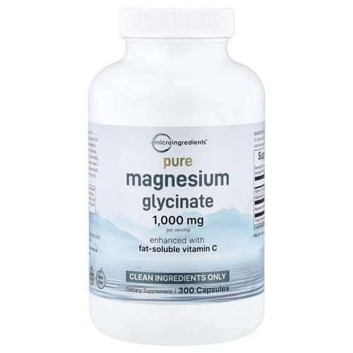 Гліцинат магнію Micro Ingredients (Magnesium Glycinate) 300 капсул