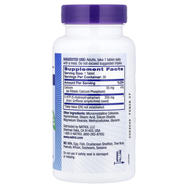 5-HTP 5-Гідрокситриптофан максимальна сила Natrol (5-HTP Mood&Stress) 200 мг 30 таблеток