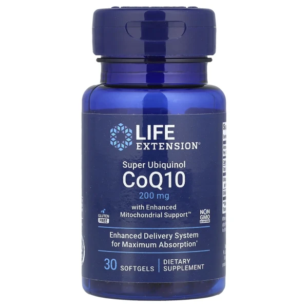 Коензим Q10 убіхінол Life Extension (Super Ubiquinol CoQ10) 200 мг 30 капсул