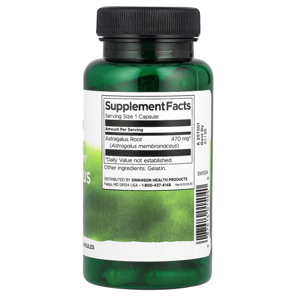 Корінь Астрагала Swanson (Astragalus Root) 470 мг 100 капсул
