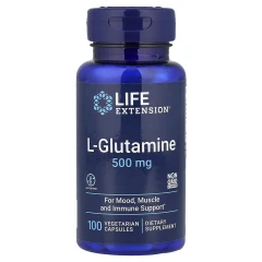 Л-Глютамін Life Extension (L-Glutamine) 500 мг 100 капсул