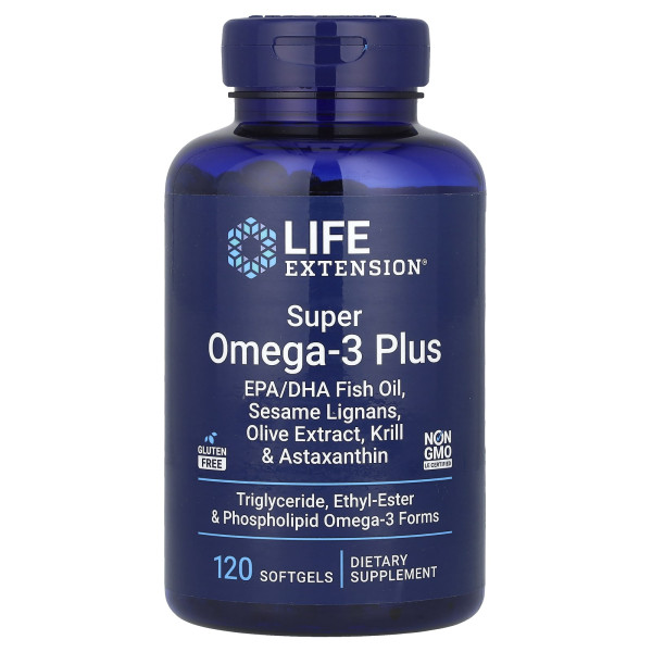 Супер Омега-3 плюс Life Extension (Super Omega-3 Plus) 120 капсул
