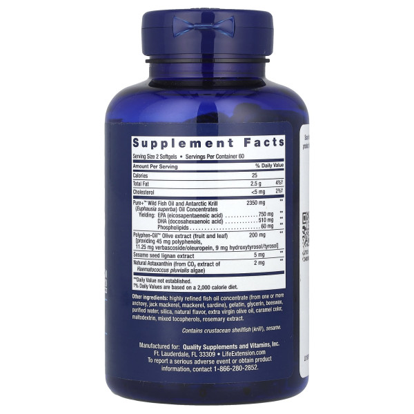 Супер Омега-3 плюс Life Extension (Super Omega-3 Plus) 120 капсул