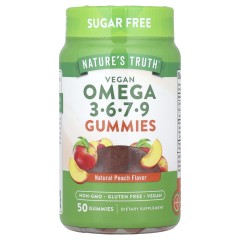 Омега 3-6-7-9 Nature's Truth (Vegan Omega 3-6-7-9 Gummies) веганські 50 жувальних цукерок зі смаком персика