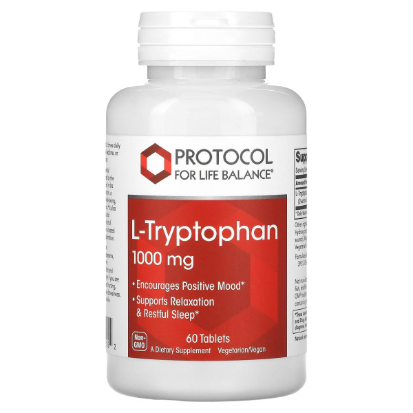 L-триптофан Protocol for Life Balance (L-Tryptophan) 1000 мг 60 таблеток
