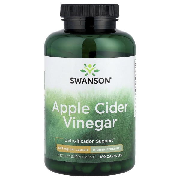 Яблучний оцет Swanson (Apple Cider Vinegar) 625 мг 180 капсул