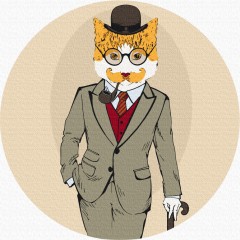 Картина за номерами кругла Кіт Холмс (Розмір L) 40 х 40 Brushme