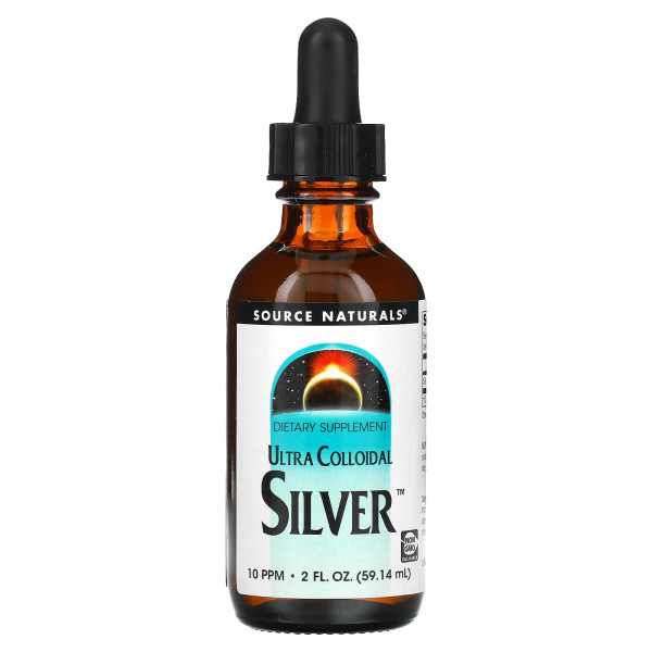 Колоїдне срібло ультра, Colloidal Silver, Source Naturals, 10 PPM, 59.14 мл.