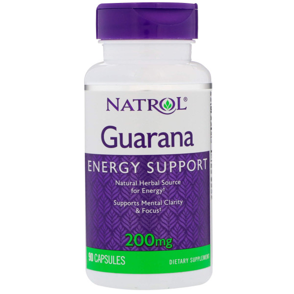 Вітаміни для мозку (Гуарана), Guarana, Natrol, 200 мг, 90 капсул