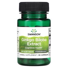 Екстракт гінкго білоба 60 мг Swanson (Ginkgo Biloba Extract) 30 капсул