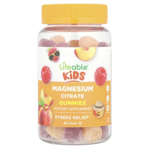 Цитрат магнію для дітей Lifeable (Kids Magnesium Citrate) 60 жувальних цукерок
