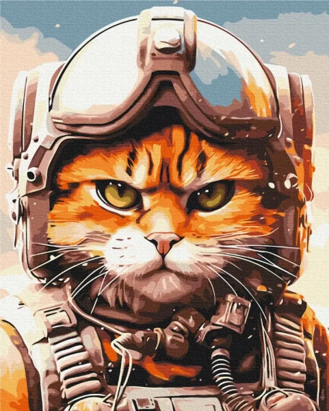 Картина за номерами Котик головний пілот © Маріанна Пащук  Brushme 40x50