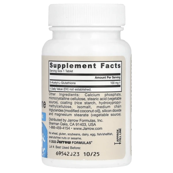 S-ацетил-L-глутатион Jarrow Formulas (S-acetyl L-Glutathione) 100 мг 60 таблеток