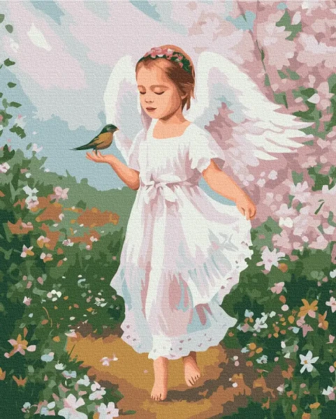 Картина за номерами Ангелятко з пташкою  Brushme 48x60