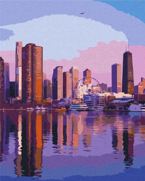 Картина за номерами Мегаполіс на світанку  Brushme 48x60