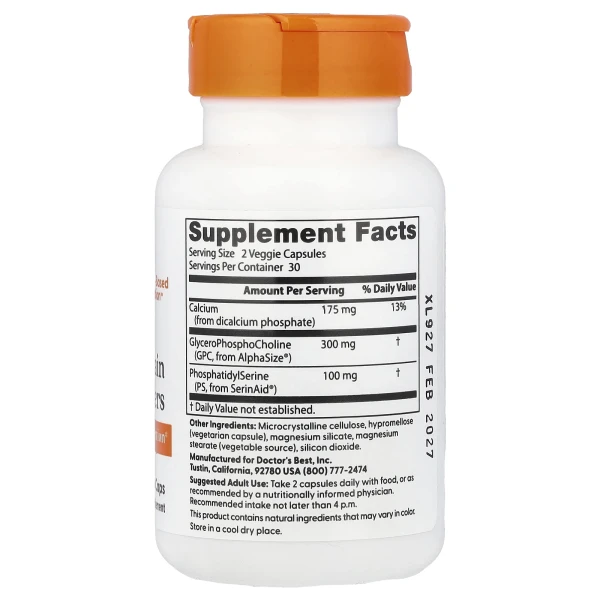 Добавка для мозку Doctor's Best (GPC та PS Brain Enhancers) 60 капсул