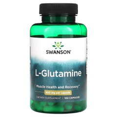 Л-Глютамін Swanson (L-Glutamine) 500 мг 100 капсул