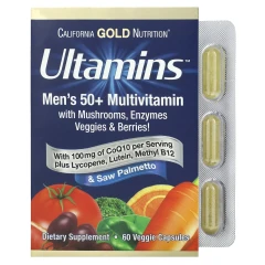 Мультивитамины для мужчин старше 50 лет California Gold Nutrition (Ultamins Men's 50+ Multivitamin) 60 капсул