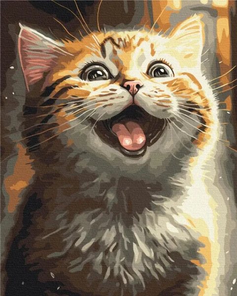 Картина за номерами Натхненний котик © Маріанна Пащук  Brushme 48x60