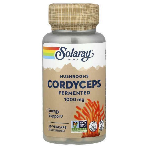 Ферментований кордицепс Solaray (Fermented Cordyceps) 500 мг 60 капсул