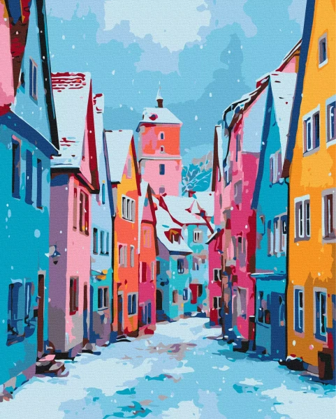 Картина за номерами Кольорова зима 40x50 Brushme