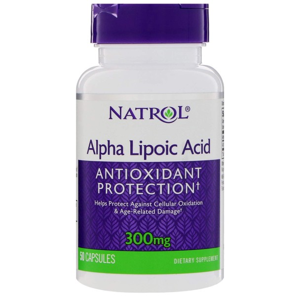 Альфа-липоевая кислота Natrol (Alpha Lipoic Acid) 300 мг 50 капсул