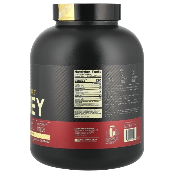 Optimum Nutrition, Gold Standard 100%, сироватковий протеїн, французький ванільний крем, 5 фунтів (2,27 кг)