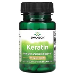 Кератин 50 мг Swanson (Keratin) 60 капсул