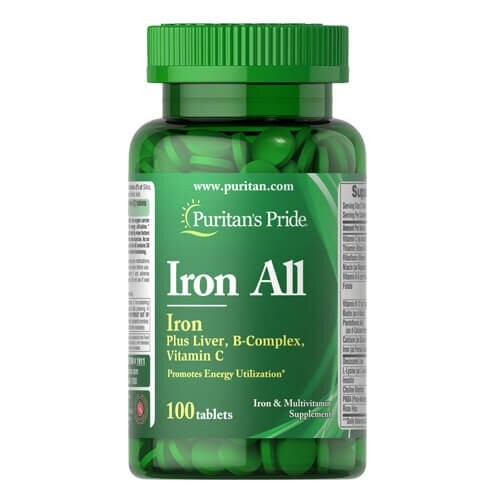 Залізо Puritan's Pride (Iron All Iron) 100 таблеток