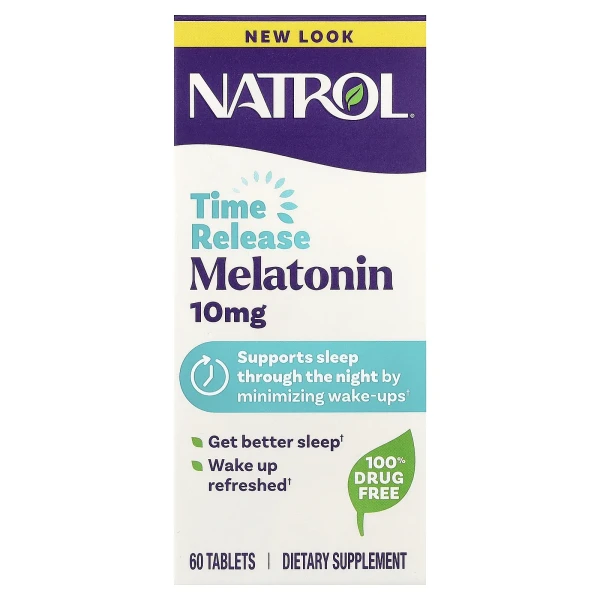 Мелатонин с замедленным высвобождением Natrol (Melatonin Slow Release) 10 мг 60 таблеток