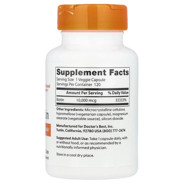 Біотин Doctor's Best (Biotin) 10000 мкг 120 капсул