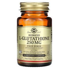 Вільний L-глутатіон Solgar (Reduced L-Glutathione) 250 мг 30 капсул