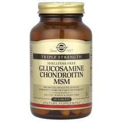 Глюкозамін Хондроїтин МСМ потрійна сила Solgar (Glucosamine Chondroitin MSM Triple Strength) 60 таблеток