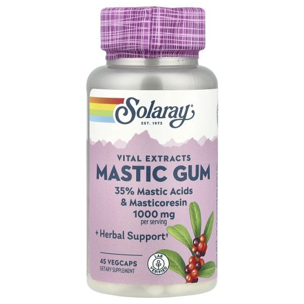 Екстракт мастикової смоли Solaray (Mastic Gum Extract) 500 мг 45 капсул