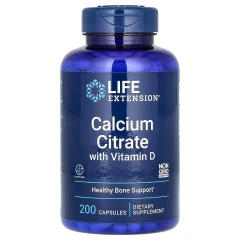 Кальцій цитрат з вітаміном Д Life Extension (Calcium Citrate with Vitamin D) 200 мг/100 МО 200 капсул