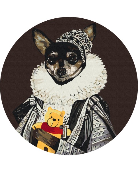 Картина по номерам круглая Ее Величество Чихуахуа © Telonitskaya Kristina 40 х 40 Brushme