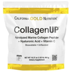 California Gold Nutrition, CollagenUP®, пептиди гідролізованого морського колагену з гіалуроновою кислотою та вітаміном C, без добавок, 464 г