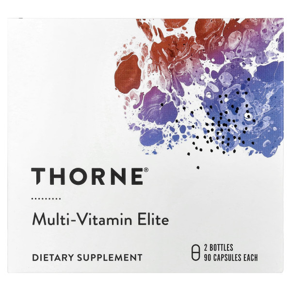 Мультивітаміни для прийому зранку та ввечері Thorne (Multi-Vitamin Elite) 2 флакони по 90 капсул