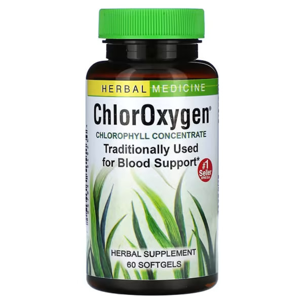 Хлорофіл концентрат, ChlorOxygen, Herbs Etc., 60 гелевих капсул