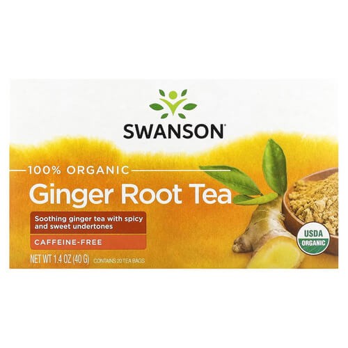 Чай з коренів імбиру органічний Swanson (Organic Ginger Root Tea) 20 пакетиків