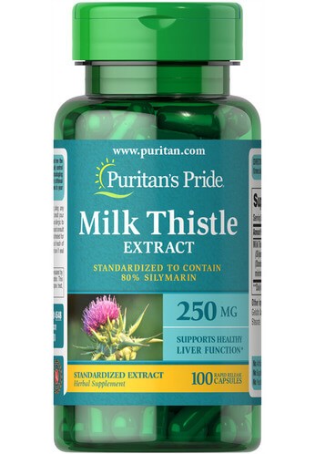 Стандартизированная расторопша 250 мг Puritan's Pride (Milk Thistle Silymarin) 100 капсул
