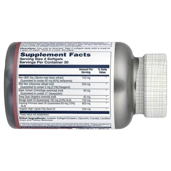 Фітоестрогени з омега кислотами Solaray (Phytoestrogen + EFAs) 60 рослинних капсул